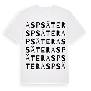 Aspsäter ordlek t-shirt – ekologisk bomull t-shirt från PinShirt