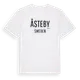 White t-shirt med Åsteby i Sverige t-shirt