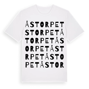Åstorpet ordlek t-shirt – ekologisk bomull t-shirt från PinShirt