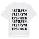 White t-shirt med Åstorpsmyren ordlek t-shirt