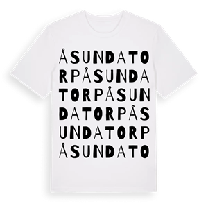 Åsundatorp ordlek t-shirt – ekologisk bomull t-shirt från Pinshirt