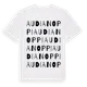 White t-shirt med Audianoppi ordlek t-shirt