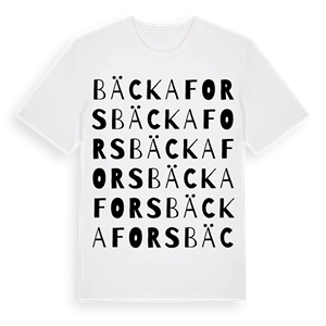 Bäckafors ordlek t-shirt – ekologisk bomull t-shirt från PinShirt