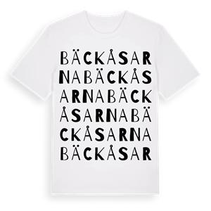 Bäckåsarna ordlek t-shirt – ekologisk bomull t-shirt från Pinshirt