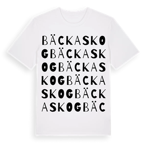 Bäckaskog ordlek t-shirt – ekologisk bomull t-shirt från PinShirt