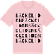 Pink Cotton t-shirt med Bäckeliden ordlek t-shirt