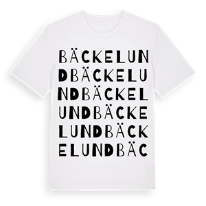 Bäckelund ordlek t-shirt – ekologisk bomull t-shirt från PinShirt