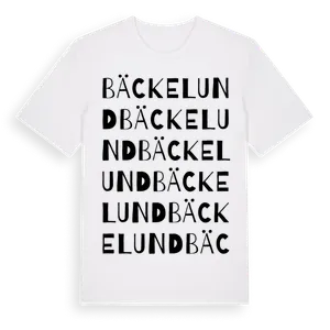Bäckelund ordlek t-shirt – ekologisk bomull t-shirt från Pinshirt