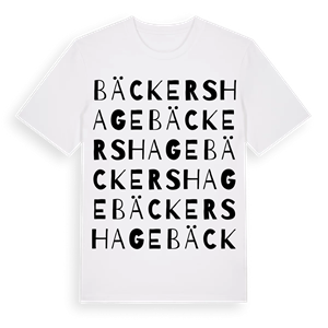 Bäckershage ordlek t-shirt – ekologisk bomull t-shirt från PinShirt