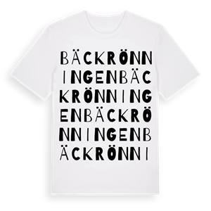 Bäckrönningen ordlek t-shirt – ekologisk bomull t-shirt från PinShirt