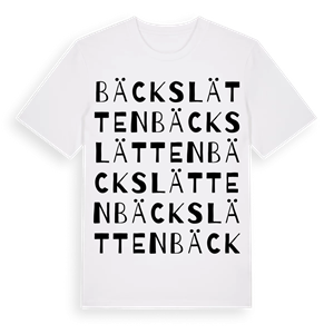 Bäckslätten ordlek t-shirt – ekologisk bomull t-shirt från PinShirt