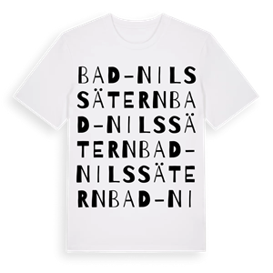 Bad-Nilssätern ordlek t-shirt – ekologisk bomull t-shirt från Pinshirt