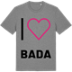 Mid Heather Gray t-shirt med Jag älskar Bada t-shirt stort tryck