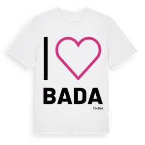 Jag älskar Bada t-shirt stort tryck – ekologisk bomull t-shirt från Pinshirt