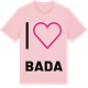 Pink Cotton t-shirt med Jag älskar Bada t-shirt stort tryck