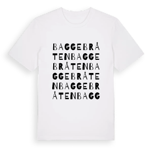 Baggebråten ordlek t-shirt – ekologisk bomull t-shirt från PinShirt