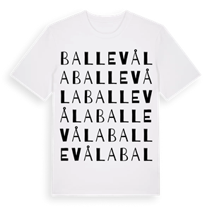 Ballevåla ordlek t-shirt – ekologisk bomull t-shirt från Pinshirt