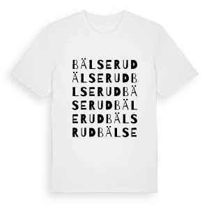 Bälserud ordlek t-shirt – ekologisk bomull t-shirt från PinShirt