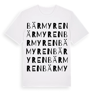 Bärmyren ordlek t-shirt – ekologisk bomull t-shirt från Pinshirt