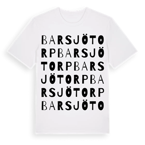 Barsjötorp ordlek t-shirt – ekologisk bomull t-shirt från PinShirt