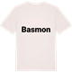Vintage White t-shirt med Basmon fetstil t-shirt