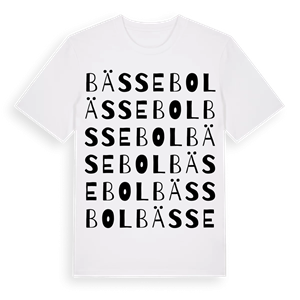 Bässebol ordlek t-shirt – ekologisk bomull t-shirt från Pinshirt