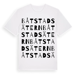 Båtstadsätern ordlek t-shirt – ekologisk bomull t-shirt från PinShirt