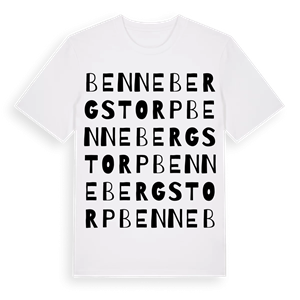 Bennebergstorp ordlek t-shirt – ekologisk bomull t-shirt från PinShirt