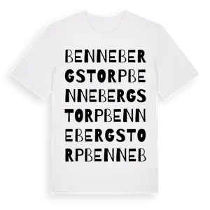 Bennebergstorp ordlek t-shirt – ekologisk bomull t-shirt från Pinshirt