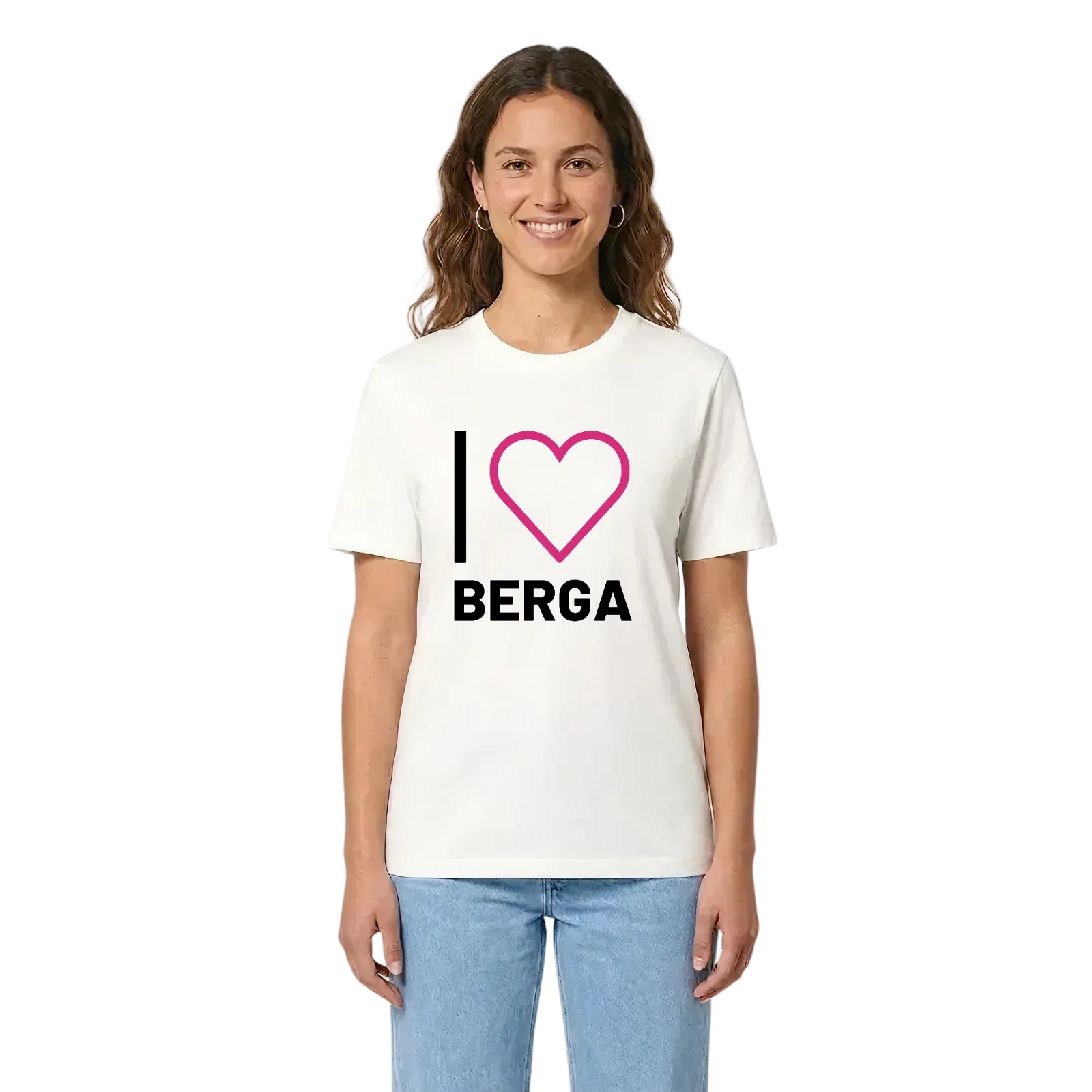 Jag älskar Berga t-shirt stort tryck – White, i miljö