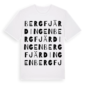 Bergfjärdingen ordlek t-shirt – ekologisk bomull t-shirt från Pinshirt
