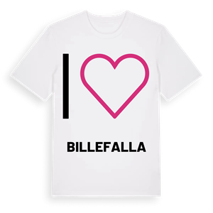 Jag älskar Billefalla t-shirt stort tryck – ekologisk bomull t-shirt från PinShirt