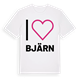 White t-shirt med Jag älskar Bjärn t-shirt stort tryck