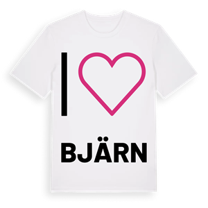 Jag älskar Bjärn t-shirt stort tryck – ekologisk bomull t-shirt från PinShirt
