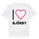 White t-shirt med Jag älskar Björby t-shirt stort tryck