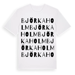 Björkaholm ordlek t-shirt – ekologisk bomull t-shirt från PinShirt