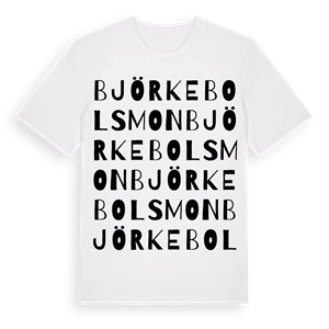 Björkebolsmon ordlek t-shirt – ekologisk bomull t-shirt från PinShirt