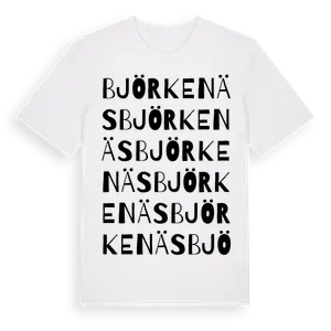 Björkenäs ordlek t-shirt – ekologisk bomull t-shirt från Pinshirt