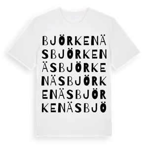 Björkenäs ordlek t-shirt – ekologisk bomull t-shirt från PinShirt