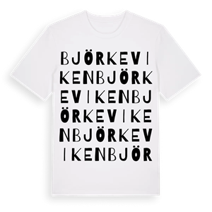 Björkeviken ordlek t-shirt – ekologisk bomull t-shirt från PinShirt