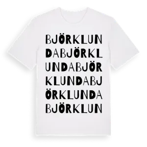 Björklunda ordlek t-shirt – ekologisk bomull t-shirt från Pinshirt