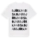 White t-shirt med Björkmanskojan ordlek t-shirt