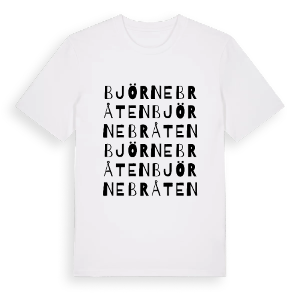 Björnebråten ordlek t-shirt – ekologisk bomull t-shirt från PinShirt