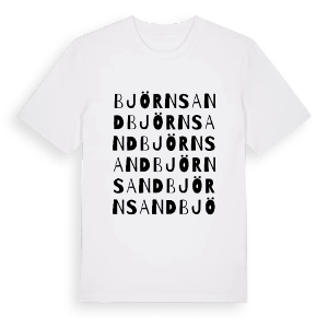 Björnsand ordlek t-shirt – ekologisk bomull t-shirt från PinShirt