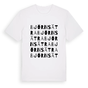 Björnsätra ordlek t-shirt – ekologisk bomull t-shirt från PinShirt