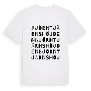 Björntjärnshöjden ordlek t-shirt – ekologisk bomull t-shirt från PinShirt