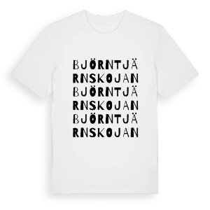 Björntjärnskojan ordlek t-shirt – ekologisk bomull t-shirt från PinShirt