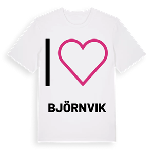 Jag älskar Björnvik t-shirt stort tryck – ekologisk bomull t-shirt från PinShirt
