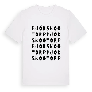 Björskogtorp ordlek t-shirt – ekologisk bomull t-shirt från PinShirt