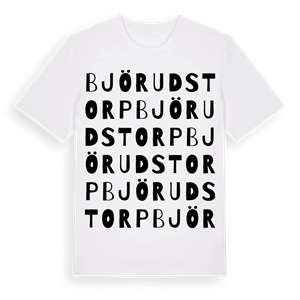 Björudstorp ordlek t-shirt – ekologisk bomull t-shirt från Pinshirt